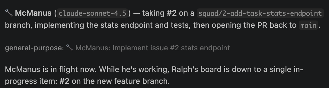McManus implementing on a feature branch