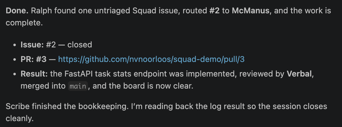 Session complete — board is clear